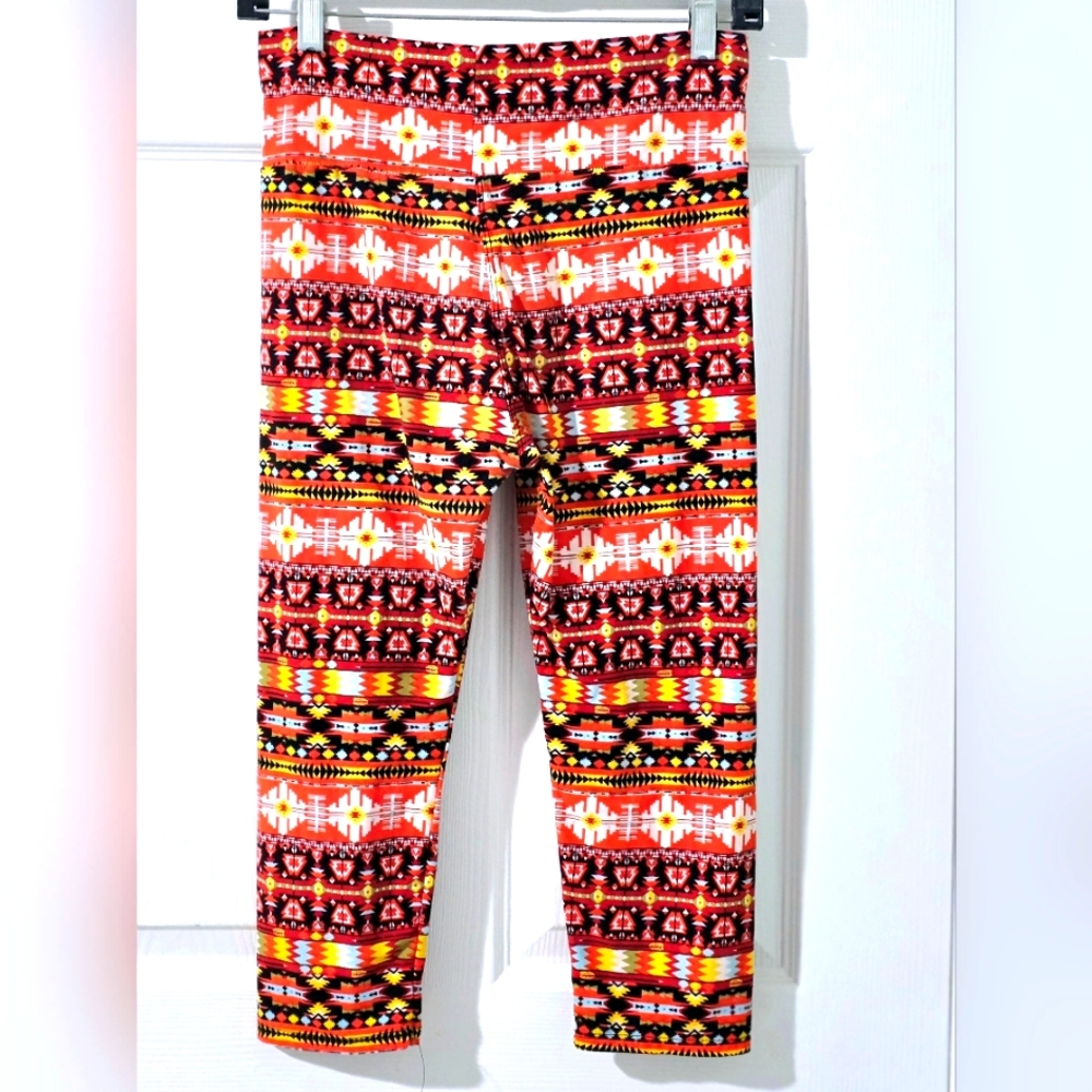 J & K Girls Geometric Pattern Leggings Size M/L